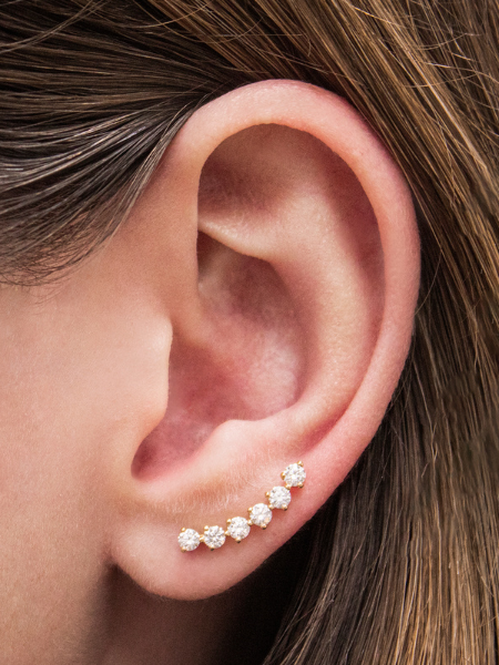 Climbing earring 6 stones (unit)