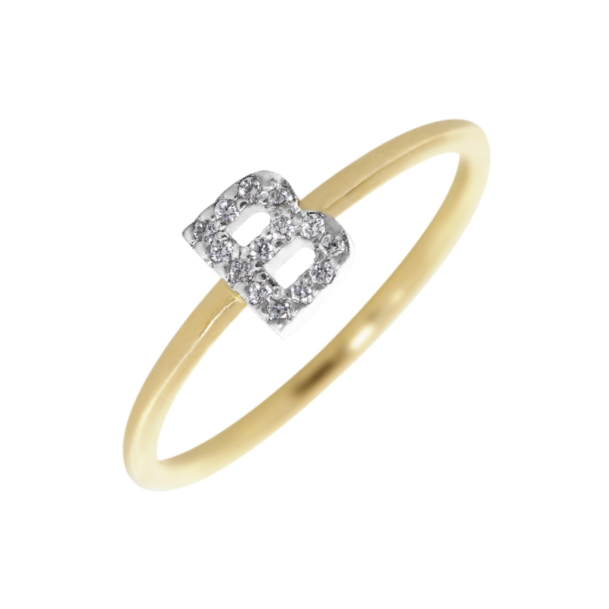 Anillo Letra Mini Bicolor