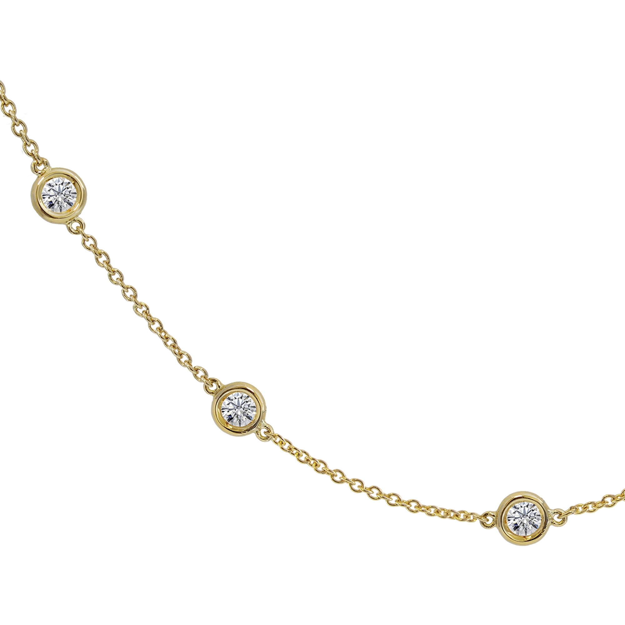 Gargantilla Diamantes talla brillante 0.70ct oro 18kt. 7 biseles repartidos a lo largo de la cadena.