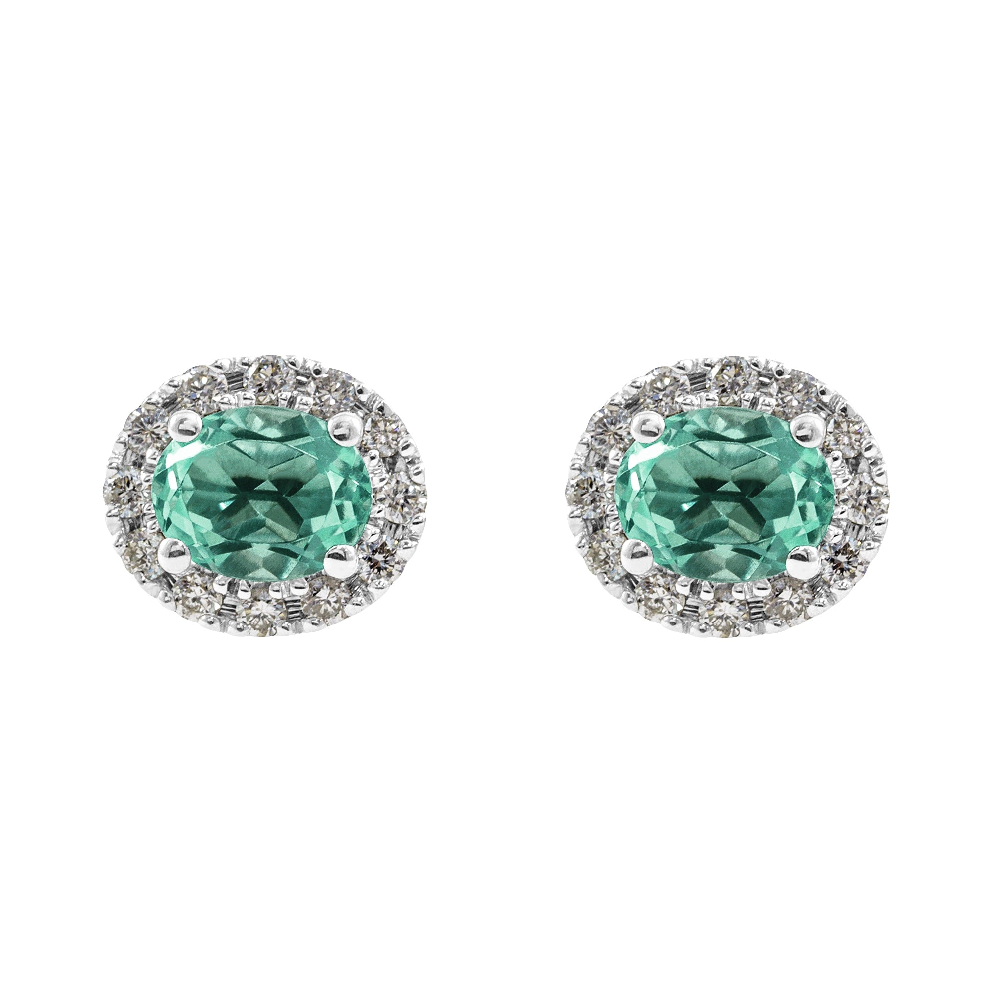 Pendiente rosetón oval Diamantes personalizado - Blanca Jewels